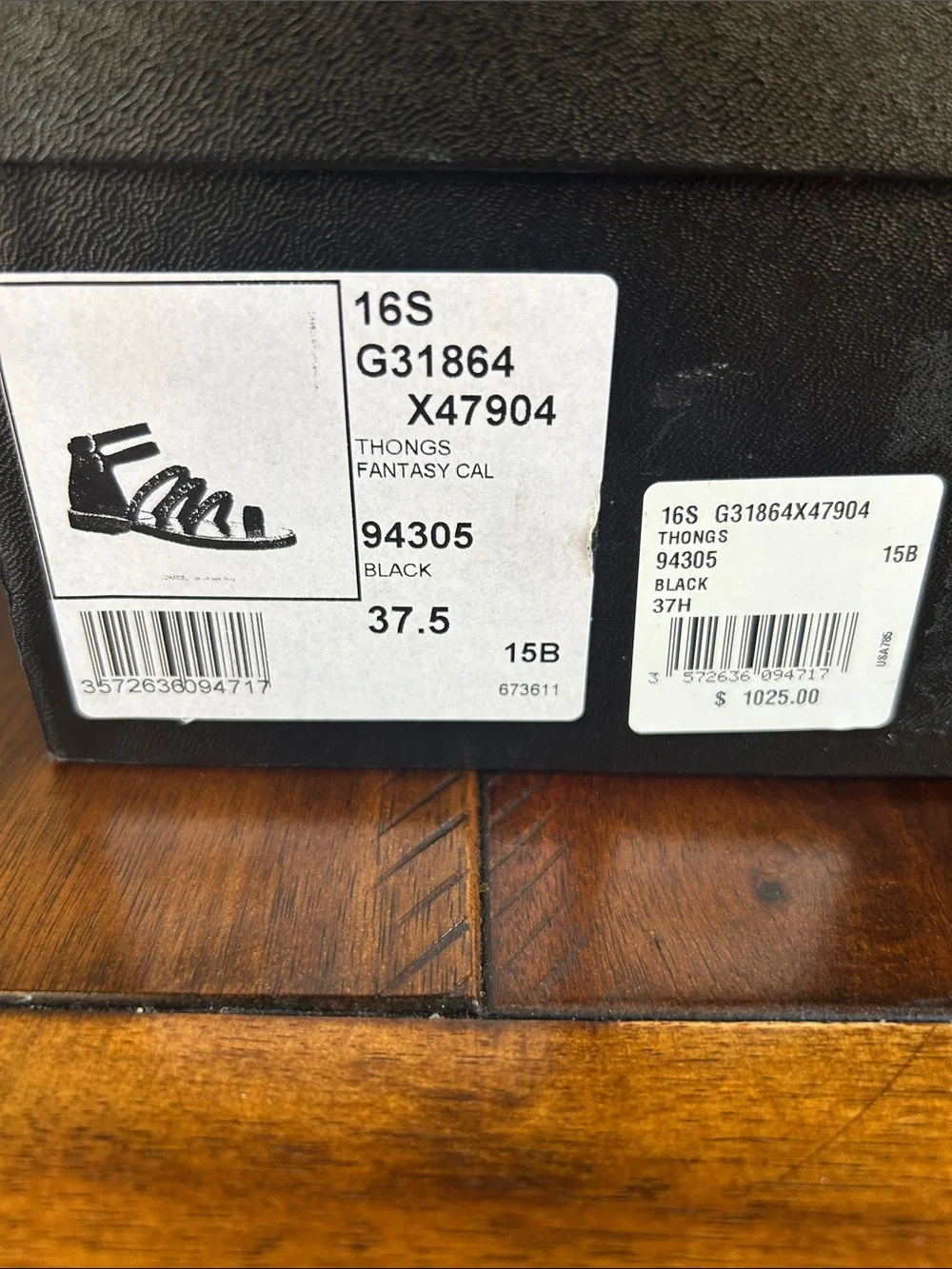 CHANEL Black Leather Chain-Strap Multi-Band Sandals